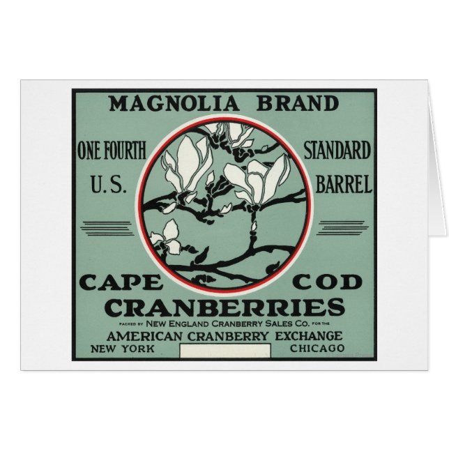 Cape Cod Magnolia Brand Cranberry Label (Voorkant Horizontaal)
