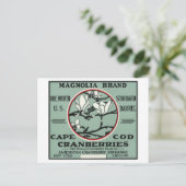 Cape Cod Magnolia Brand Cranberry Label Briefkaart (Staand voorkant)