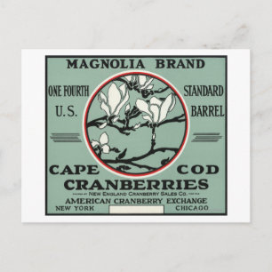 Cape Cod Magnolia Brand Cranberry Label Briefkaart