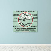 Cape Cod Magnolia Brand Cranberry Label Canvas Afdruk (Insitu (Houten vloer))