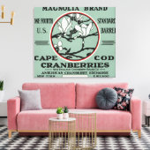 Cape Cod Magnolia Brand Cranberry Label Canvas Afdruk (Insitu (Woonkamer))