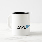 Cape Cod "Map"-ontwerp. Tweekleurige Koffiemok (Voorkant links)