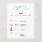 Cape Cod Map Weduwen Ontvangen Reistijdlijn Informatiekaartje (Voorkant)