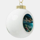 Cape Cod Marine Beach House Kerstversiering Keramische Bal Ornament (Links)