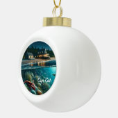 Cape Cod Marine Beach House Kerstversiering Keramische Bal Ornament (Rechts)