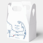 Cape Cod Mashpee Kaart Bestemming Bruiloft Elegant Bedankdoosjes (Geopend)