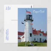 Cape Cod Mass Chatham Lighthouse Post Card Briefkaart (Voorkant / Achterkant)