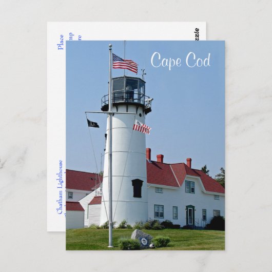 Cape Cod Mass Chatham Lighthouse Post Card Briefkaart (Voorkant / Achterkant)