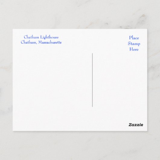 Cape Cod Mass Chatham Lighthouse Post Card Briefkaart (Achterkant)