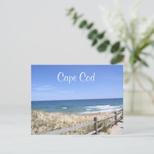 Cape Cod Mass Dunes Beach Ocean Post Card Briefkaart (Staand voorkant)
