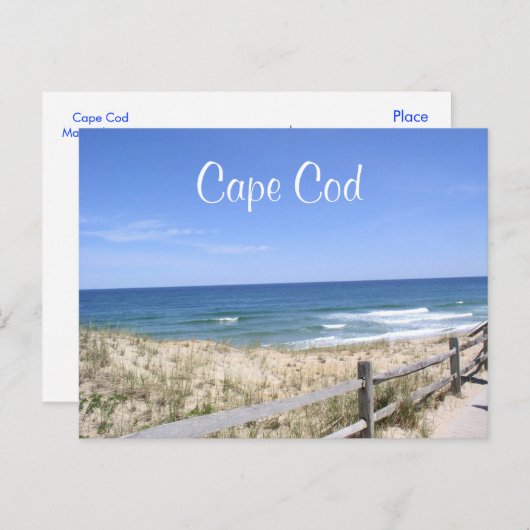 Cape Cod Mass Dunes Beach Ocean Post Card Briefkaart (Voorkant / Achterkant)