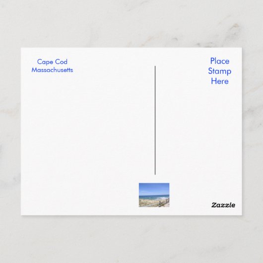 Cape Cod Mass Dunes Beach Ocean Post Card Briefkaart (Achterkant)