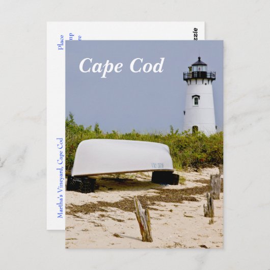 Cape Cod Mass Edgartown Lighthouse Post Card Briefkaart (Voorkant / Achterkant)