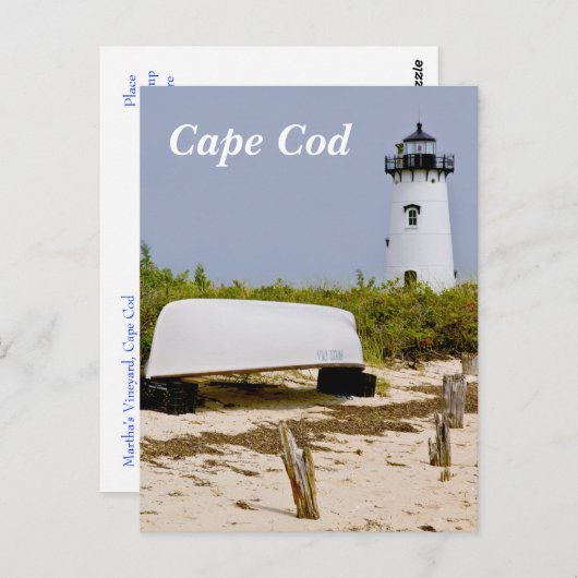 Cape Cod Mass Edgartown Lighthouse Post Card Briefkaart (Voorkant / Achterkant)