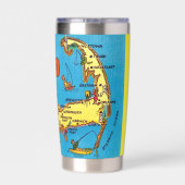Cape Cod Mass Kaart Geïsoleerde Tumbler Drinkbeker (Achterkant)