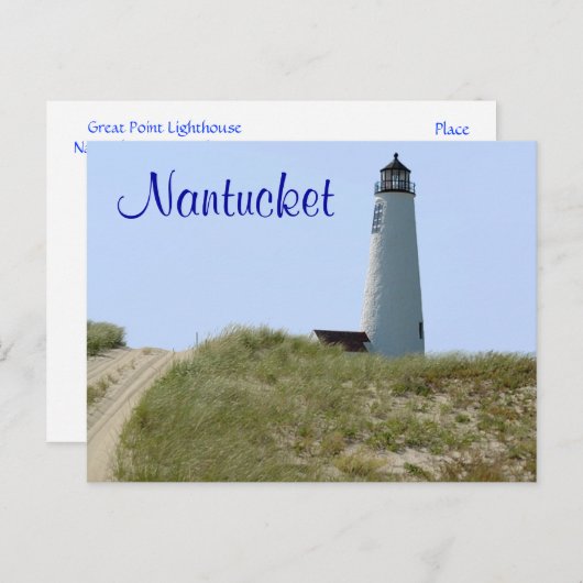 Cape Cod Mass Nantucket Lighthouders Post Card Briefkaart (Voorkant / Achterkant)