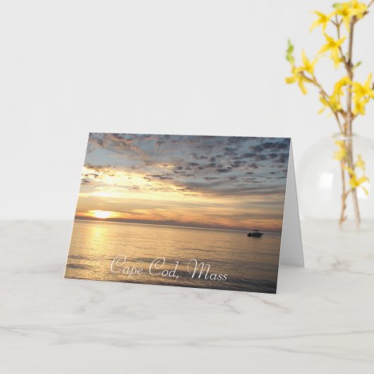 Cape Cod, Massa. Oceaan Zonsondergang "het Denken Kaart (Gele Bloem)