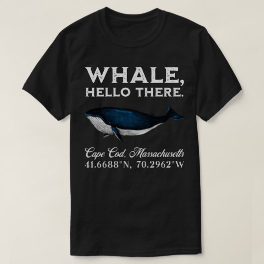 Cape Cod Massachusets Hallo daar coördinaat T-shirt (Design voorkant)
