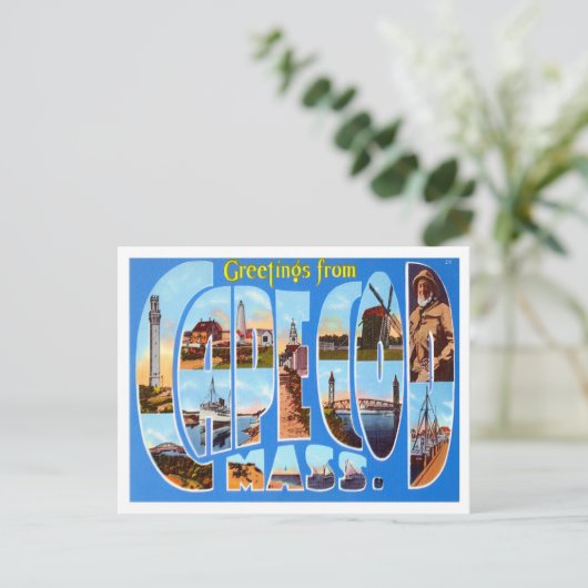 Cape Cod, Massachusetts  Big Letters Postca Briefkaart (Staand voorkant)