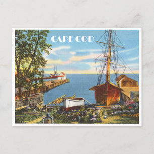 Cape Cod Massachusetts boten en dokken Briefkaart