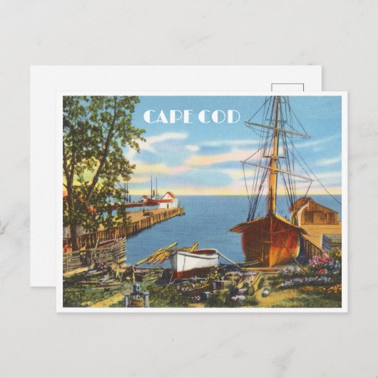 Cape Cod Massachusetts boten en dokken Briefkaart (Voorkant / Achterkant)
