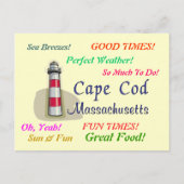 Cape Cod Massachusetts Briefkaart (Voorkant)