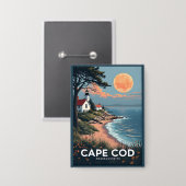 Cape Cod Massachusetts Button (Voorkant / Achterkant)