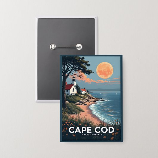Cape Cod Massachusetts Button (Voorkant / Achterkant)