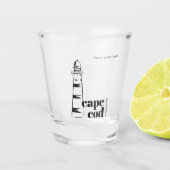 Cape Cod Massachusetts gekrabbelde vuurtoren Shot Glas (Voorkant)