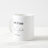 Cape Cod Massachusetts Great White Shark Logo Koffiemok (Voorkant links)