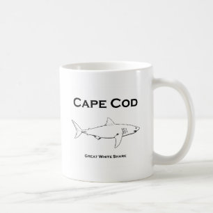 Cape Cod Massachusetts Great White Shark Logo Koffiemok
