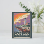 Cape Cod Massachusetts Illustratie Reis Kunst Briefkaart (Staand voorkant)