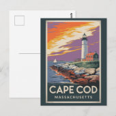 Cape Cod Massachusetts Illustratie Reis Kunst Briefkaart (Voorkant / Achterkant)