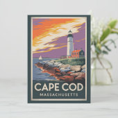 Cape Cod Massachusetts Illustratie Reis Kunst Kaart (Staand voorkant)