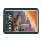 Cape Cod Massachusetts Illustratie Reis Kunst Magneet (Horizontaal)