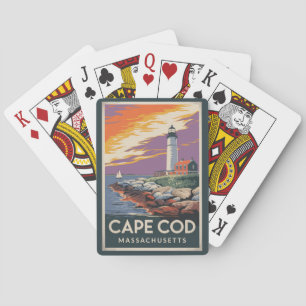 Cape Cod Massachusetts Illustratie Reis Kunst Pokerkaarten