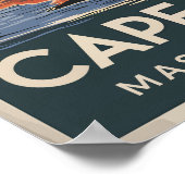 Cape Cod Massachusetts Illustratie Reis Kunst Poster (Hoek)