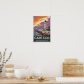 Cape Cod Massachusetts Illustratie Reis Kunst Poster (Keuken)