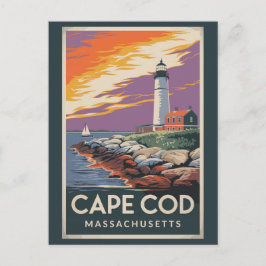 Cape Cod Massachusetts Illustratie Reiskunst Briefkaart
