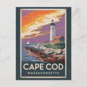 Cape Cod Massachusetts Illustratie Reiskunst Briefkaart (Voorkant)