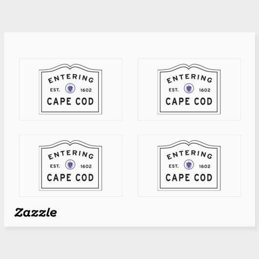 Cape Cod Massachusetts invoeren Rechthoekige Sticker (Vel)