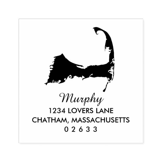 Cape Cod Massachusetts Kaart Bruiloft Rubberstempel (Afrduk)