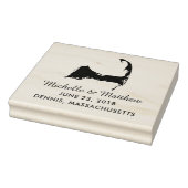 Cape Cod Massachusetts Kaart Bruiloft Save the Dat Rubberstempel (Stempel)