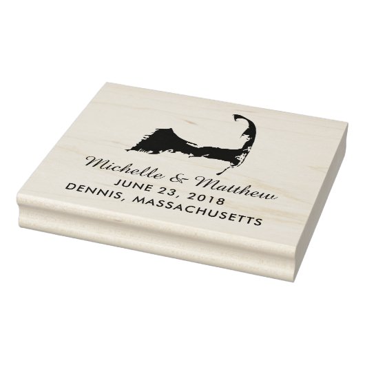 Cape Cod Massachusetts Kaart Bruiloft Save the Dat Rubberstempel (Stempel)