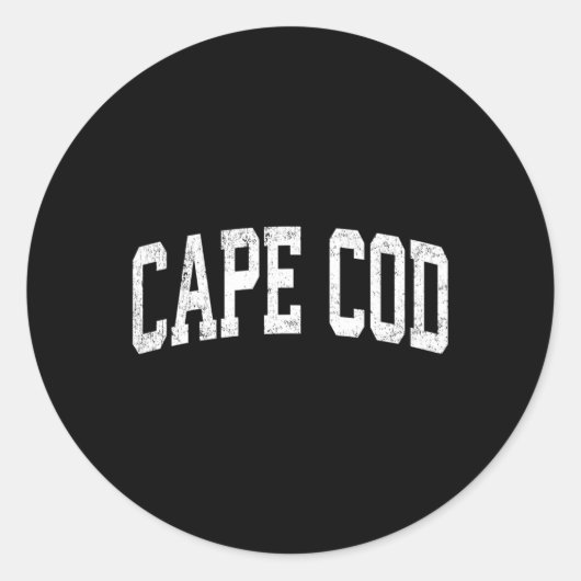 Cape Cod Massachusetts MA Atletische Sport Ronde Sticker (Voorkant)