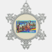 Cape Cod Massachusetts MA Large Letter Postcard Tin Sneeuwvlok Ornament (Voorkant)
