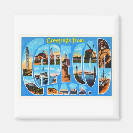 Cape Cod Massachusetts MA Vintage reissouvenir Magneet (Voorkant)