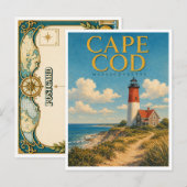 Cape Cod Massachusetts Nauset Light GeoSaga Briefkaart (Voorkant / Achterkant)