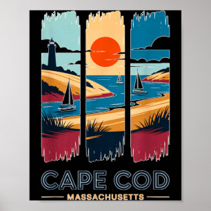 Cape Cod Massachusetts Oude Reis Zeilboot Strand Poster