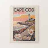 Cape Cod Massachusetts Painterly Travel Art Retro Legpuzzel (Verticaal)